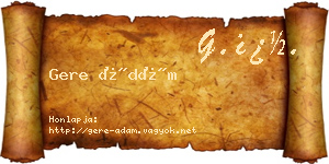 Gere Ádám névjegykártya